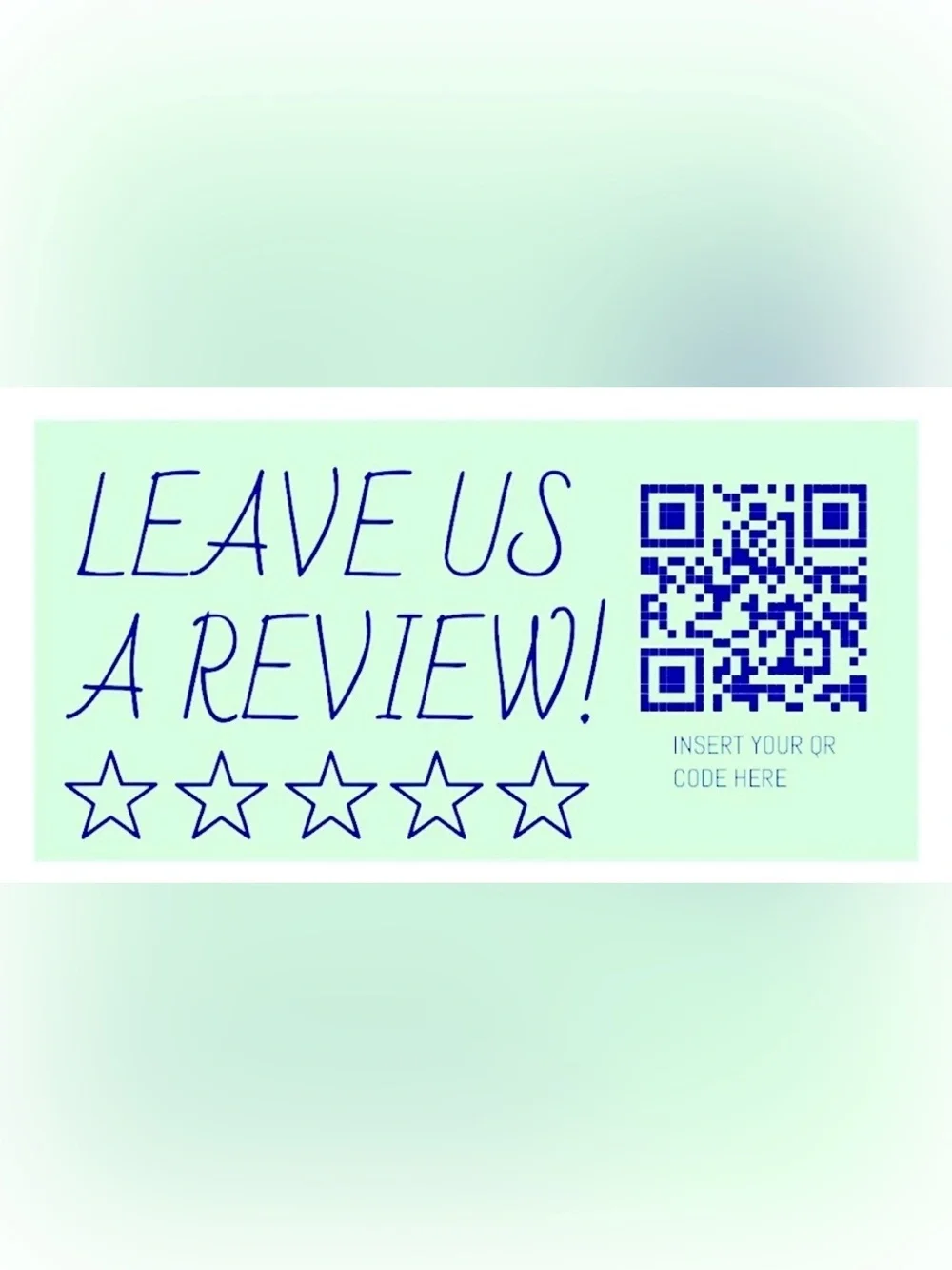 50 CUSTOM STICKERS - 2.25” x 1.25” - ‘LEAVE US A REVIEW’ - W/ YOUR QR CODE